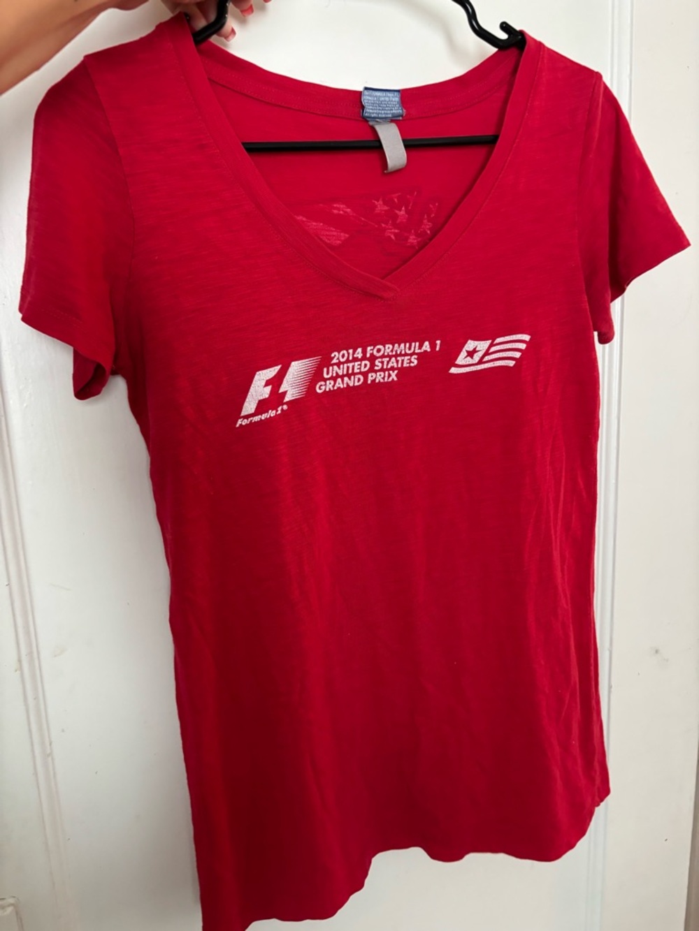 Vintage Formula 1 2014 United States Grand Prix Red V-Neck Tee